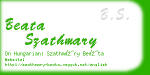 beata szathmary business card